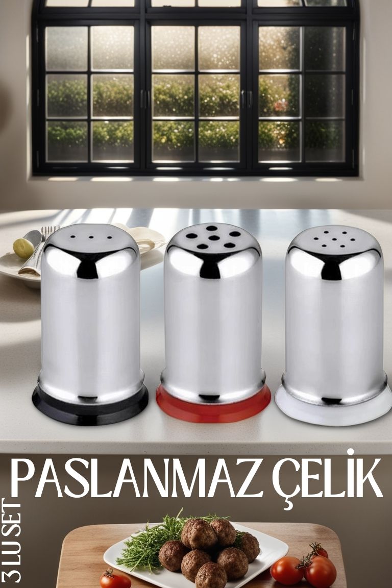 TransForMacion 3 lü Set Tuz Karabiber Nanelik Paslanmaz Çelik 719206