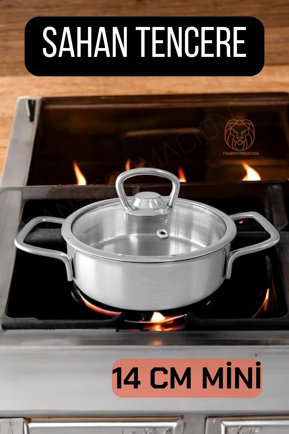 Kapaklı Sahan Tencere 14 cm Mini Paslanmaz Çelik 720321